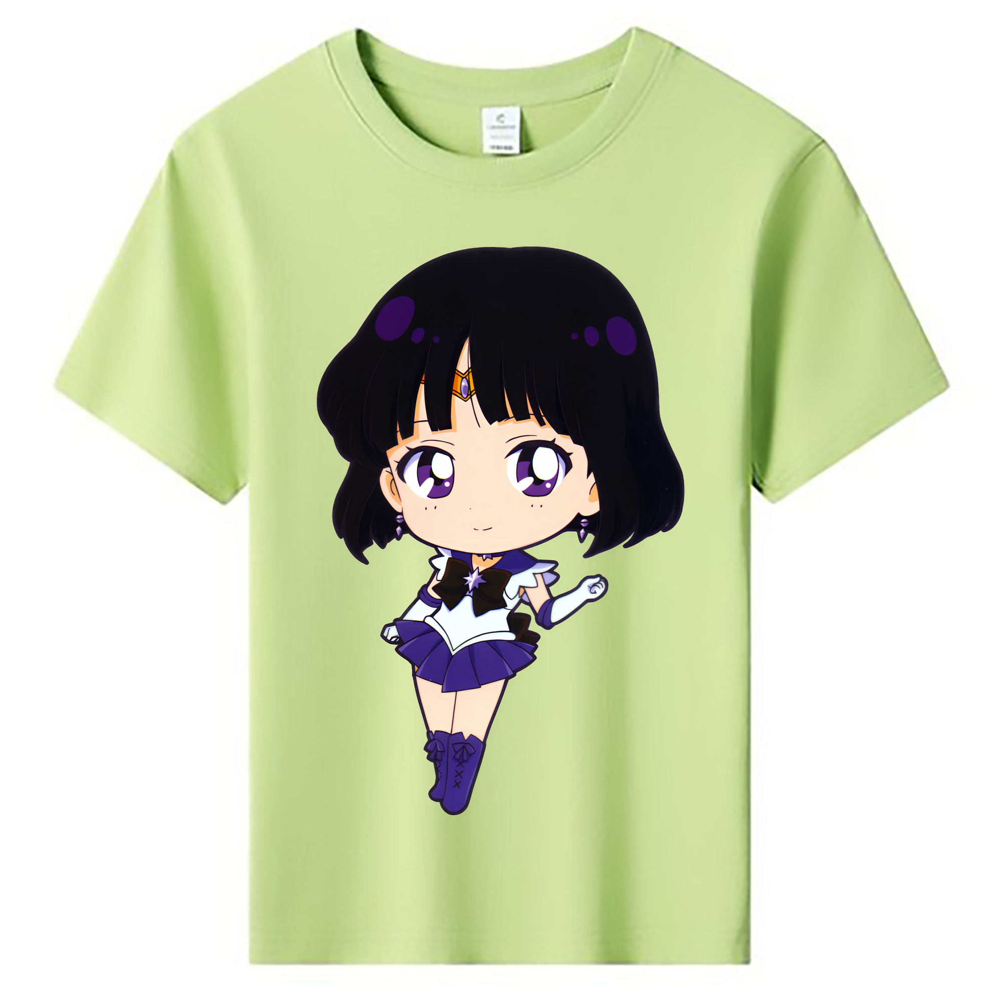 （画像用） 美少女戦士セーラームーン 土萠ほたる Sailor Moon Tomoe Hotaru （セーラーサターン；Sailor Saturn） 綿100％キッズTシャツ（フロントプリント）